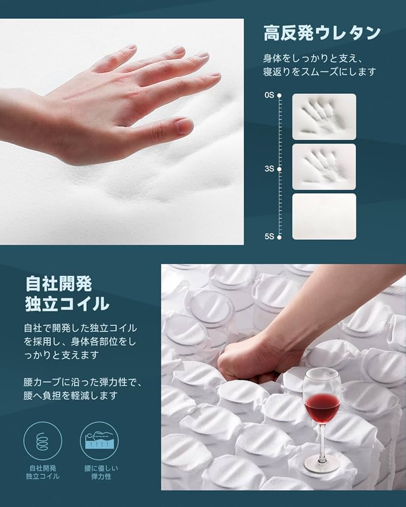 Amazon.co.jp: Z-HOM マットレス クイーン 高反発 厚み17cm